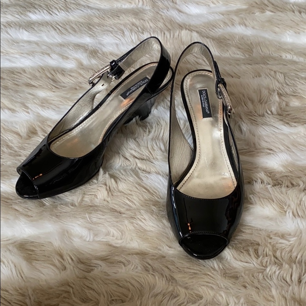 Dolce & Gabbana Patent Leather Peep toe Heels